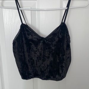 Bozzolo velvet black tank top. Size Large.